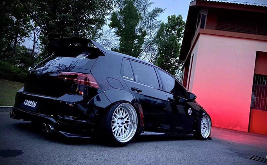 Volkswagen Golf R GTI Base MK7 MK7.5 2015-2021 (designed to be installed together with CMST widebody wheel arches) with Aftermarket Parts - Widebody Style Side Skirts Carbon Fiber / FRP from CMST Tuning