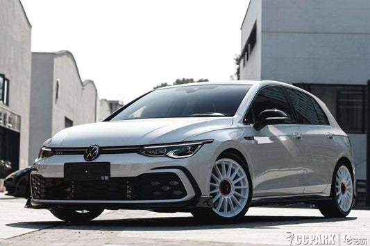 Volkswagen Golf R GTI MK8 2022-ON with Aftermarket Parts - Pre-preg Carbon Fiber / FRP Side Skirts from CMST Tuning