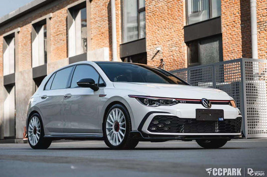 Volkswagen Golf R GTI MK8 2022-ON with Aftermarket Parts - Pre-preg Carbon Fiber / FRP Side Skirts from CMST Tuning