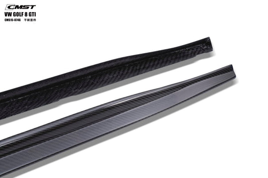 Volkswagen Golf R GTI MK8 2022-ON with Aftermarket Parts - Pre-preg Carbon Fiber / FRP Side Skirts from CMST Tuning