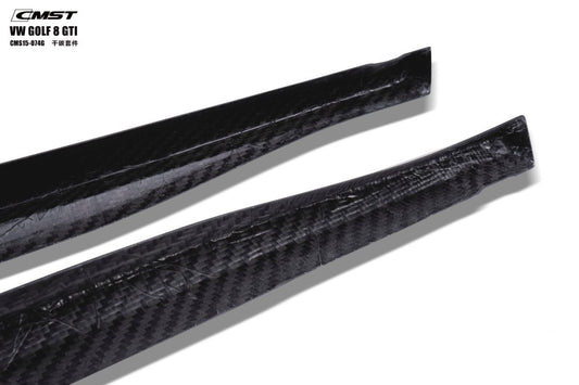 Volkswagen Golf R GTI MK8 2022-ON with Aftermarket Parts - Pre-preg Carbon Fiber / FRP Side Skirts from CMST Tuning