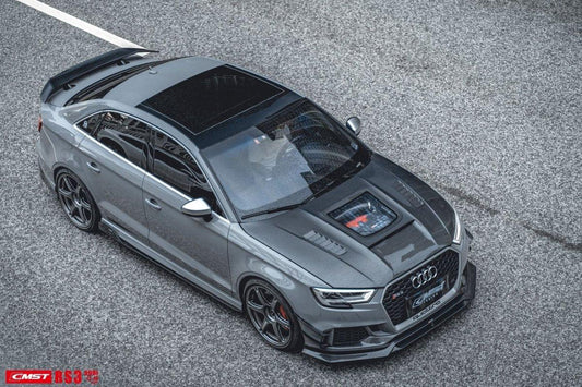 Audi RS3 8V.5 2018 2019 2020 with Aftermarket Parts - Side Skirts Carbon Fiber from CMST Tuning