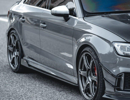 Audi RS3 8V.5 2018 2019 2020 with Aftermarket Parts - Side Skirts Carbon Fiber from CMST Tuning