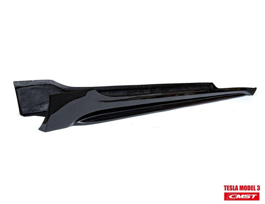 Tesla Model 3 Performance Long Range Standard Base 2017-2023 with Aftermarket Parts - V2 Style Side Skirts Carbon Fiber / FRP from CMST Tuning