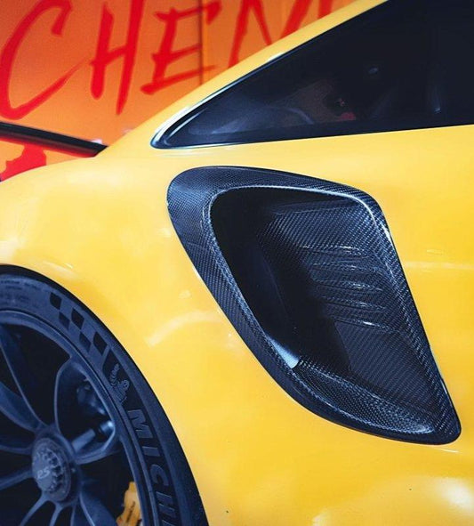 Porsche 991 991.1 911 Turbo/Turbo S/GT3RS 2012-2016 991 991.2 911 Turbo/Turbo S/GT3RS/GT2RS 2017-2019 with Aftermarket Parts - Carbon Fiber Side Vents from CMST Tuning