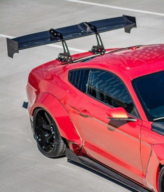 Ford Mustang GT 5.0 Mach1 Bullitt V6 3.6 Ecoboost 2.3 S550.1 S550.2 2015-2023 with Aftermarket Parts - V3 Extreme GT Style Rear Wing Carbon Fiber / FRP from CMST Tuning