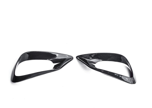 Mercedes Benz E-Class E550 E450 E400 E350 E300 W213 2017-2023 (fitment requires sport package bumper) with Aftermarket Parts - Upper Valences Carbon Fiber/FRP from CMST Tuning