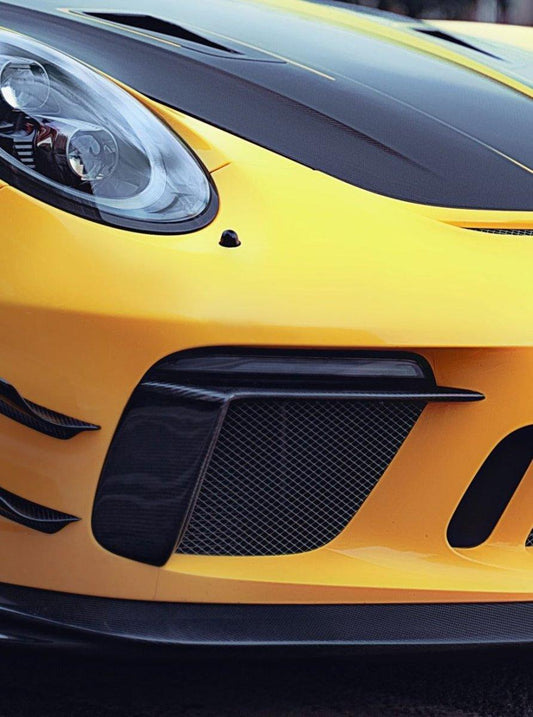 Porsche 991.2 911 GT3RS 2017-2019 with Aftermarket Parts - Vacuumed Carbon & FRP Upper Valences from CMST Tuning