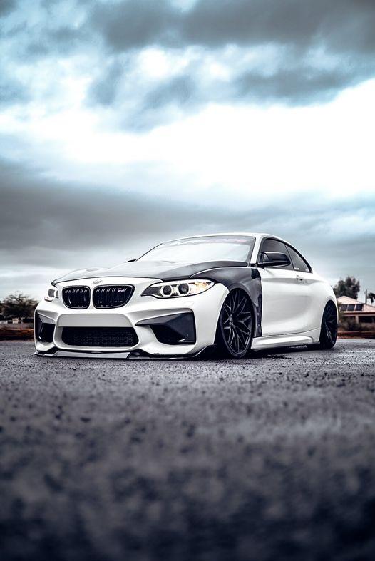 BMW F87 M2 M2C 2016-2021 with Aftermarket Parts - Vacuumed Carbon Vented Fenders from CMST Tuning
