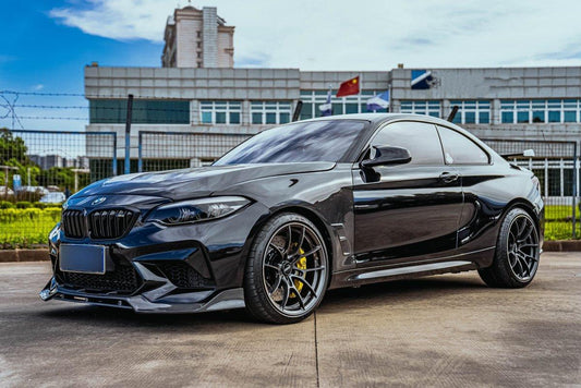 BMW F87 M2 M2C 2016-2021 with Aftermarket Parts - Vacuumed Carbon Vented Fenders from CMST Tuning