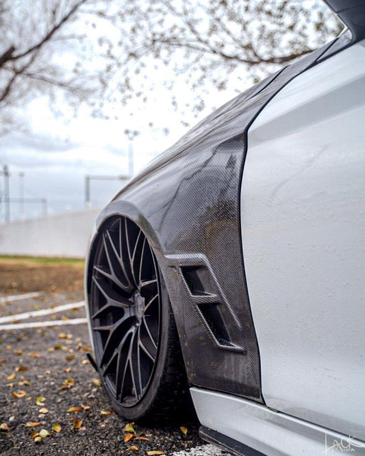 BMW F87 M2 M2C 2016-2021 with Aftermarket Parts - Vacuumed Carbon Vented Fenders from CMST Tuning