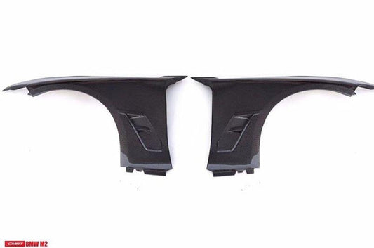 BMW F87 M2 M2C 2016-2021 with Aftermarket Parts - Vacuumed Carbon Vented Fenders from CMST Tuning