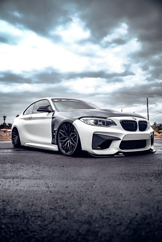 BMW F87 M2 M2C 2016-2021 with Aftermarket Parts - Vacuumed Carbon Vented Fenders from CMST Tuning