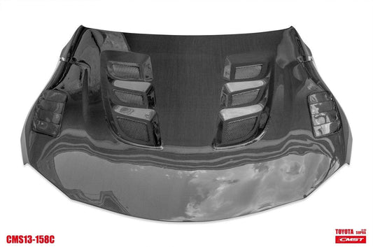Toyota Supra MK5 A90 A91 3.0 2.0 2020-ON with Aftermarket Parts - V1 Vented Style Hood Bonnet Carbon Fiber / FRP from CMST Tuning