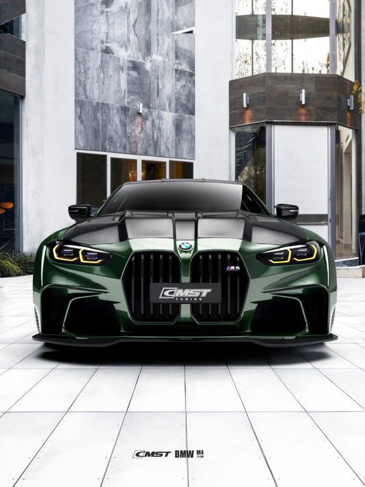 BMW M3/M3C G80 G81 2021-ON & M4/M4C G82/G83 2021-ON with Aftermarket Parts - V2 Style Carbon Fiber & FRP Hood Bonnet from CMST Tuning