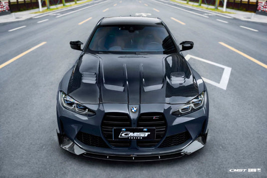 BMW M3/M3C G80 G81 2021-ON & M4/M4C G82/G83 2021-ON with Aftermarket Parts - V2 Style Carbon Fiber & FRP Hood Bonnet from CMST Tuning