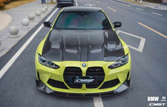 BMW M3/M3C G80 G81 2021-ON & M4/M4C G82/G83 2021-ON with Aftermarket Parts - V2 Style Carbon Fiber & FRP Hood Bonnet from CMST Tuning