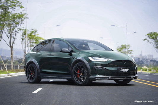Tesla Model X Plaid Long Range Base 2022 With sensors & 2023-ON Without sensors with Aftermarket Parts - Widebody Wheel Arches Carbon Fiber / FRP from CMST Tuning