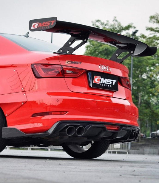 Audi RS3 S3 A3 8V/8V.5 2014 2015 2016 2017 2018 2019 2020 with Aftermarket Parts - V1 Style Rear Wing Carbon Fiber from CMST Tuning