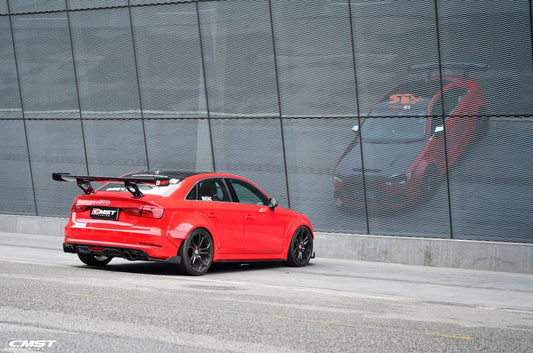Audi RS3 S3 A3 8V/8V.5 2014 2015 2016 2017 2018 2019 2020 with Aftermarket Parts - V1 Style Rear Wing Carbon Fiber from CMST Tuning