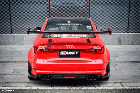 Audi RS3 S3 A3 8V/8V.5 2014 2015 2016 2017 2018 2019 2020 with Aftermarket Parts - V1 Style Rear Wing Carbon Fiber from CMST Tuning