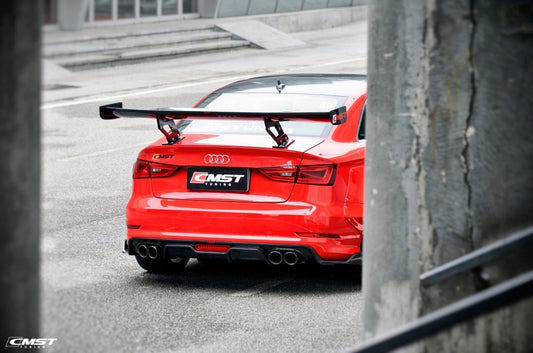 Audi RS3 S3 A3 8V/8V.5 2014 2015 2016 2017 2018 2019 2020 with Aftermarket Parts - V1 Style Rear Wing Carbon Fiber from CMST Tuning