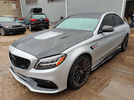 Mercedes Benz C63/C63S AMG W205 with Aftermarket Parts - Carbon Fiber FRP Hood Bonnet from CMST Tuning