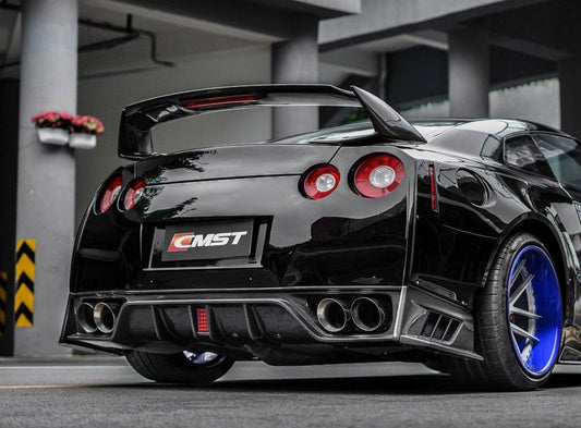 Nissan GTR Nismo T-Spec Black Edition Track Eidtion Premium Pure 2008-2023 with Aftermarket Parts - Stage 1 Style Rear Bumper & Diffuser Carbon Fiber / FRP from CMST Tuning