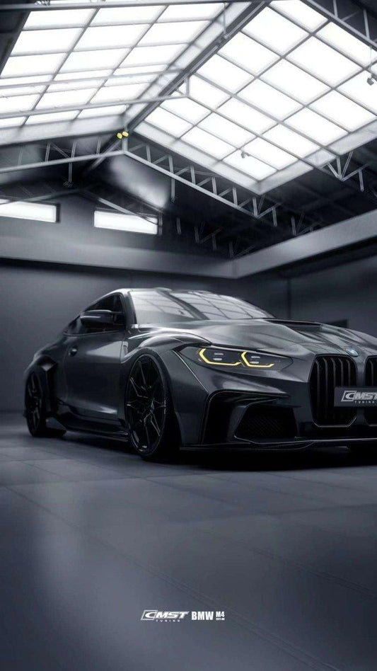 BMW M3 / M3C G80 G81 2021-ON & M4 / M4C G82 G83 2021-ON with Aftermarket Parts - Carbon Fiber & FRP Front Bumper Set from CMST Tuning