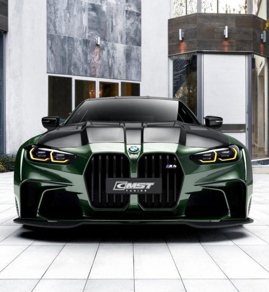 BMW M3 / M3C G80 G81 2021-ON & M4 / M4C G82 G83 2021-ON with Aftermarket Parts - Carbon Fiber & FRP Front Bumper Set from CMST Tuning