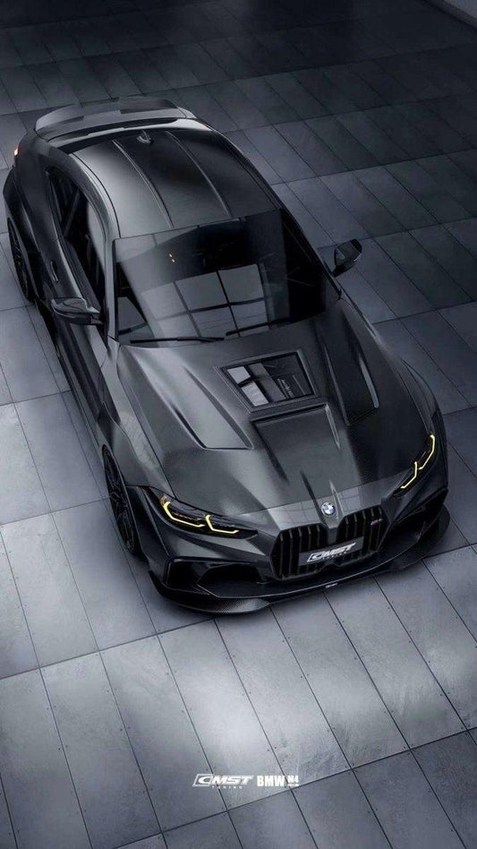 BMW M3 / M3C G80 G81 2021-ON & M4 / M4C G82 G83 2021-ON with Aftermarket Parts - Carbon Fiber & FRP Front Bumper Set from CMST Tuning