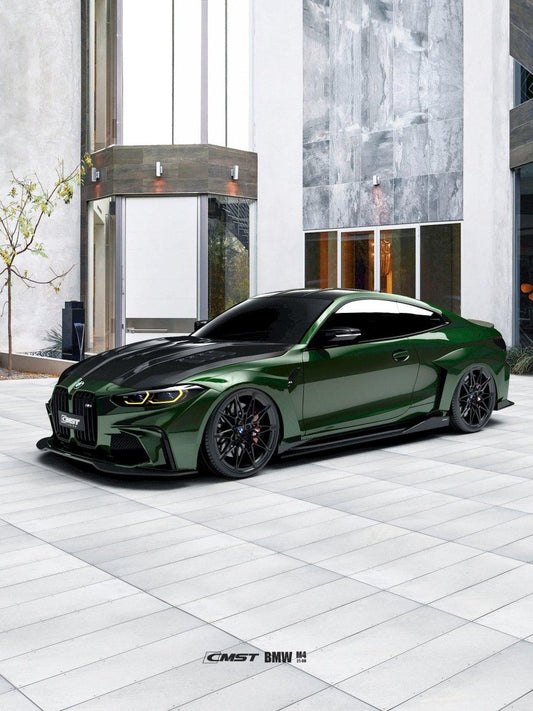 BMW M3 / M3C G80 G81 2021-ON & M4 / M4C G82 G83 2021-ON with Aftermarket Parts - Carbon Fiber & FRP Front Bumper Set from CMST Tuning