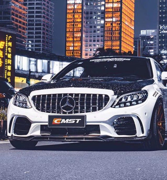 Mercedes Benz C-Class C43 C400 C300 W205 2015-2021 Sedan & C-Class C43 C300 W205 2016-2022 Coupe Convertible (suitable for both pre-facelift and facelift, only to be installed with CMST AMG GTR Style Bumper CMS2-210) with Aftermarket Parts - GTR Style Front Bumper & Front Lip Carbon Fiber/FRP/PP from CMST Tuning