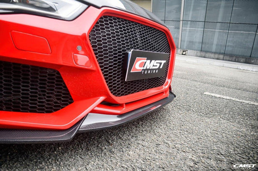 Audi S3 A3 8V 2014 2015 2016 with Aftermarket Parts - Front Bumper & Lip Carbon Fiber / FRP from CMST Tuning