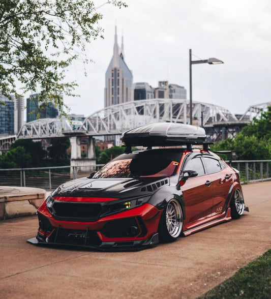 Honda Civic Type-R FK8 2017-2021 with Aftermarket Parts - Front Fenders Carbon Fiber/FRP from CMST Tuning