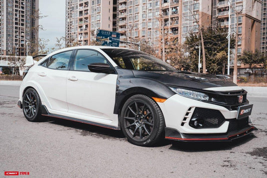 Honda Civic Type-R FK8 2017-2021 with Aftermarket Parts - Front Fenders Carbon Fiber/FRP from CMST Tuning