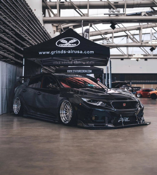 Honda Civic Type-R FK8 2017-2021 with Aftermarket Parts - Front Fenders Carbon Fiber/FRP from CMST Tuning