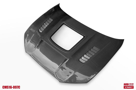 Audi RS3 S3 A3 8V / 8V.5 2014 2015 2016 2017 2018 2019 2020 with Aftermarket Parts - V3 Hood Bonnet Carbon Fiber / FRP from CMST Tuning