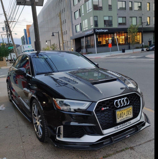 Audi RS3 S3 A3 8V / 8V.5 2014 2015 2016 2017 2018 2019 2020 with Aftermarket Parts - V3 Hood Bonnet Carbon Fiber / FRP from CMST Tuning
