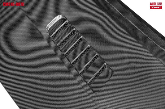 Audi RS3 S3 A3 8V / 8V.5 2014 2015 2016 2017 2018 2019 2020 with Aftermarket Parts - V3 Hood Bonnet Carbon Fiber / FRP from CMST Tuning