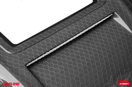 Nissan 370Z Nismo Sport Touring Base Fairlady Z Z34 2009-2020 with Aftermarket Parts - V1 Glass Clearview Style Hood Bonnet Carbon Fiber / FRP from CMST Tuning