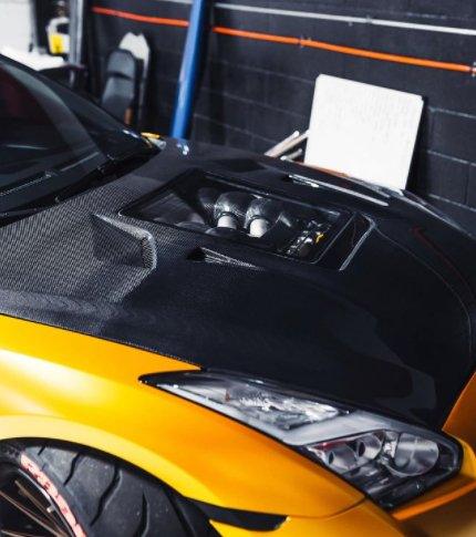 Upgrade Your Nissan GTR Nismo Black Edition Track Eidtion Premium Base 2008-2016 (for installation on 2017-2024 vehicles, 2008-2016 front bumper is recommended) with Aftermarket Parts - Tempered Clearview Glass Style Hood Bonnet Carbon Fiber / FRP from CMST Tuning
