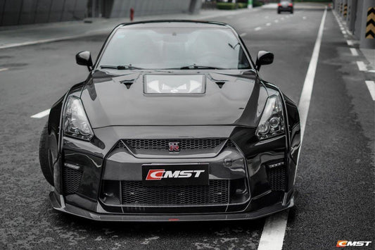 Upgrade Your Nissan GTR Nismo Black Edition Track Eidtion Premium Base 2008-2016 (for installation on 2017-2024 vehicles, 2008-2016 front bumper is recommended) with Aftermarket Parts - Tempered Clearview Glass Style Hood Bonnet Carbon Fiber / FRP from CMST Tuning
