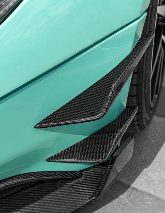 Aston Martin DB11 V8 V12 2017 2018 2019 2020 2021 2022 2023 with Aftermarket Parts - Front Canards Pre-preg Carbon Fiber from CMST Tuning
