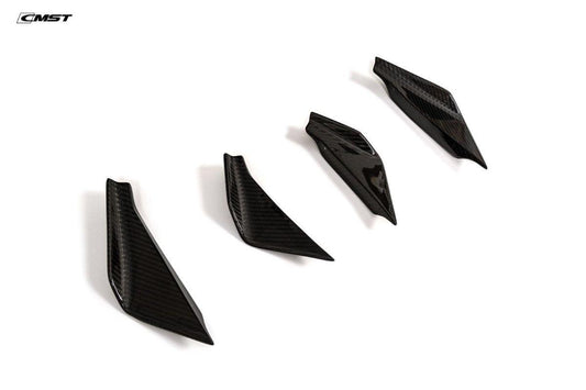 Aston Martin DB11 V8 V12 2017 2018 2019 2020 2021 2022 2023 with Aftermarket Parts - Front Canards Pre-preg Carbon Fiber from CMST Tuning