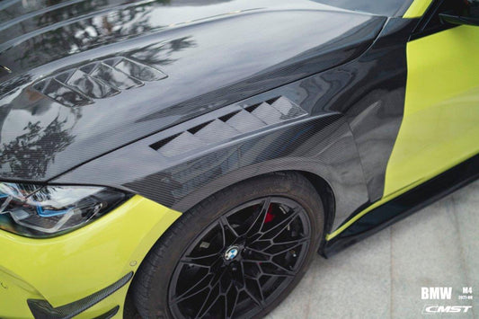 BMW M4 / M4C / M4CS G82 G83 2021-ON with Aftermarket Parts - Front Fenders Carbon Fiber / FRP from CMST Tuning