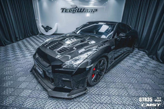 Nissan GTR Nismo T-Spec Black Edition Track Eidtion Premium Pure 2008-2023 with Aftermarket Parts - Vented Style Front Fenders Carbon Fiber / FRP from CMST Tuning
