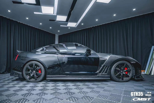 Nissan GTR Nismo T-Spec Black Edition Track Eidtion Premium Pure 2008-2023 with Aftermarket Parts - Vented Style Front Fenders Carbon Fiber / FRP from CMST Tuning