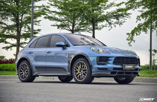 Porsche Macan 95B.2 Base/S 2019 2020 2021 with Aftermarket Parts - Front Lip Carbon Fiber / FRP from CMST Tuning