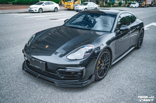 Porsche Panamera 971 971.2 RWD/Base/4/4S 2021-2023 with Aftermarket Parts - Pre-preg Carbon & FRP Front Lip from CMST Tuning